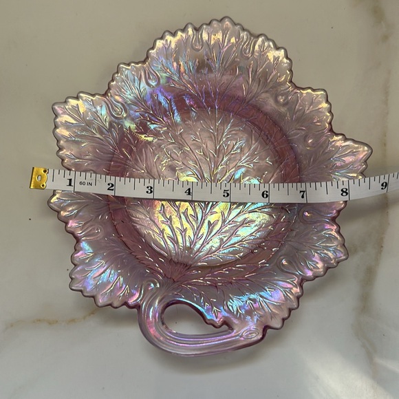 vintage Fenton Iridized Empress Rose leaf plate. - Picture 7 of 7